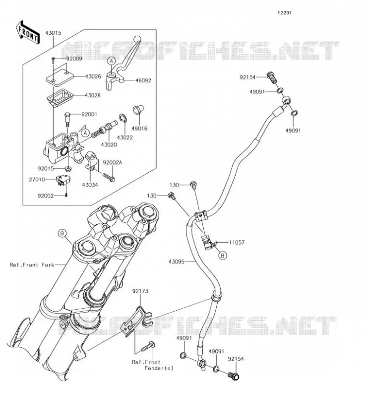 MAITRE CYLINDRE AV Kawasaki MOTOS 300 2017 VERSYS-X 300  KLE300BHF