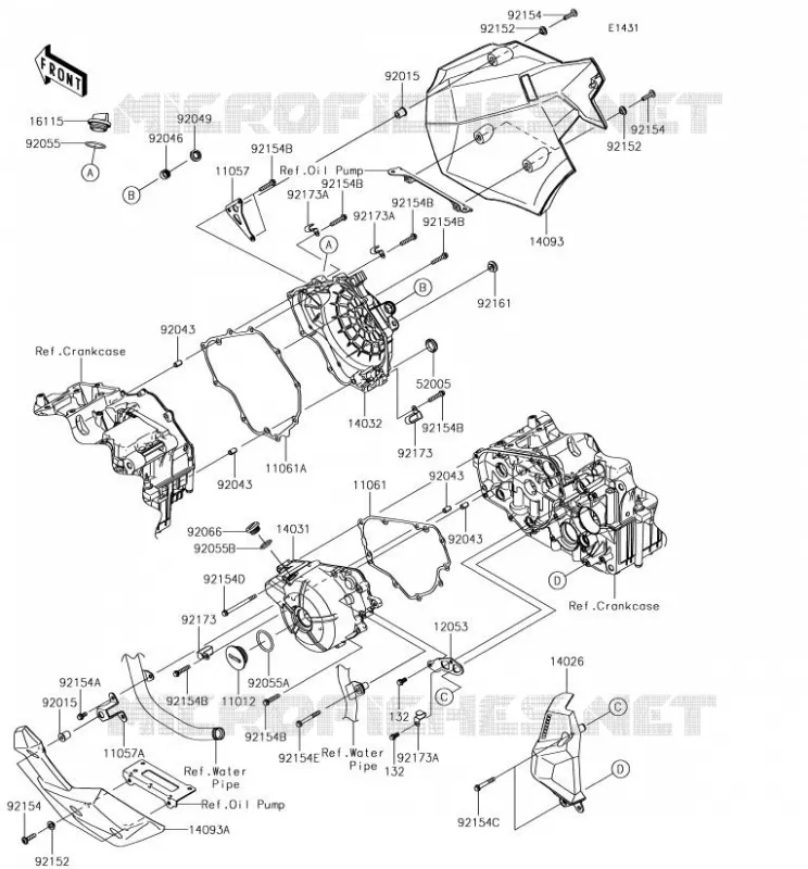 COUVERCLES MOTEUR Kawasaki MOTOS 300 2018 VERSYS-X 300  KLE300BJF