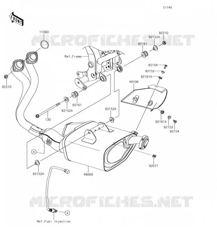 &Eacute;CHAPPEMENT Kawasaki MOTOS 650 2018 Z650  ER650HJF