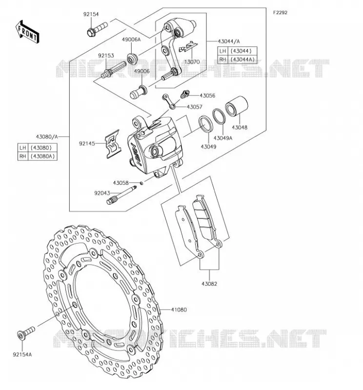 FREIN AVANT Kawasaki MOTOS 650 2018 Z650  ER650HJF