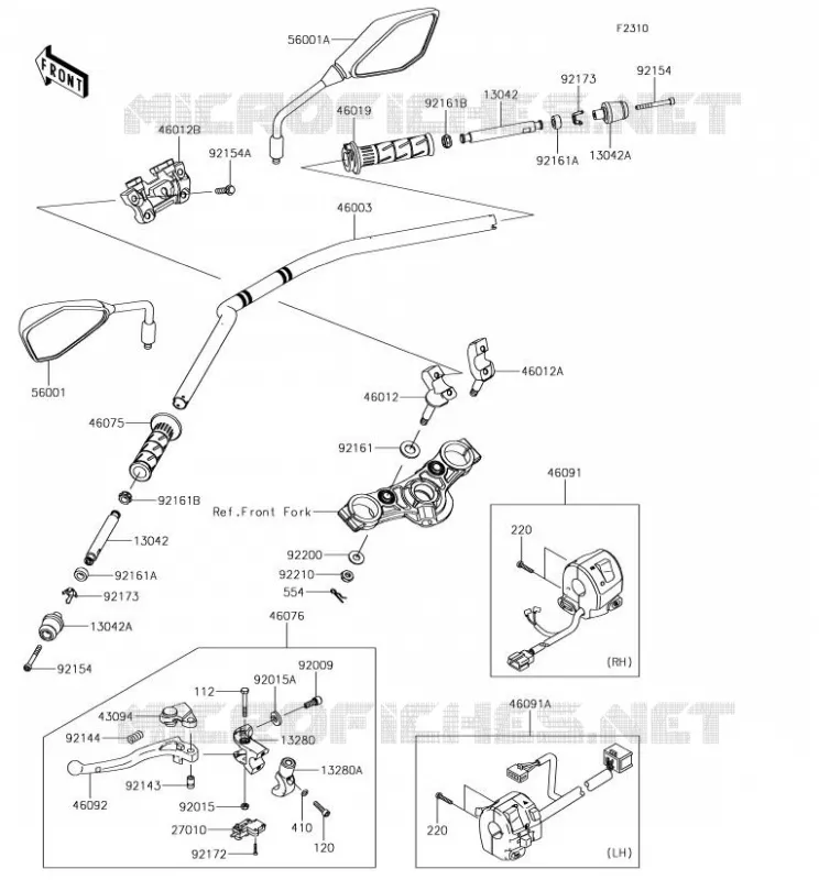 GUIDON Kawasaki MOTOS 650 2018 Z650  ER650HJF