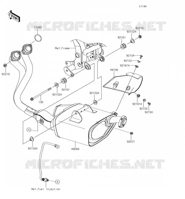 &Eacute;CHAPPEMENT Kawasaki MOTOS 650 2018 Z650  ER650HJF