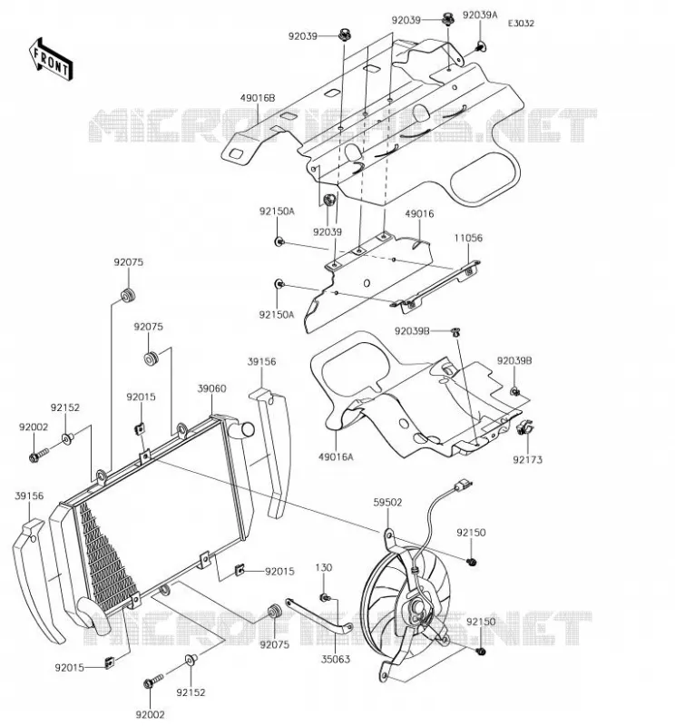 RADIATEUR Kawasaki MOTOS 1000 2018 Z1000SX  ZX1000WJF