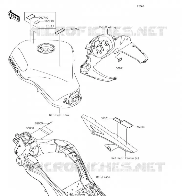 LABEL Kawasaki MOTOS 1000 2018 Z1000SX  ZX1000WJF