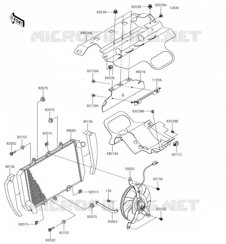 RADIATEUR Kawasaki MOTOS 1000 2018 Z1000SX  ZX1000WJF