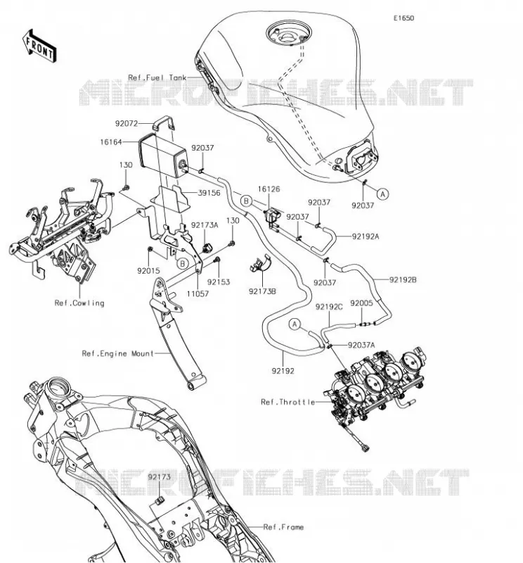 SYSTEME D'EVAPORATION CARBURANT Kawasaki MOTOS 1000 2018 Z1000SX  ZX1000WJF