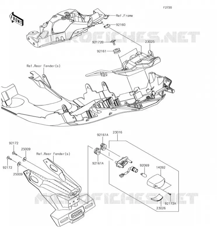 FEUX ARRI&Egrave;RE(S) Kawasaki MOTOS 1000 2018 NINJA ZX-10R  ZX1000SJF