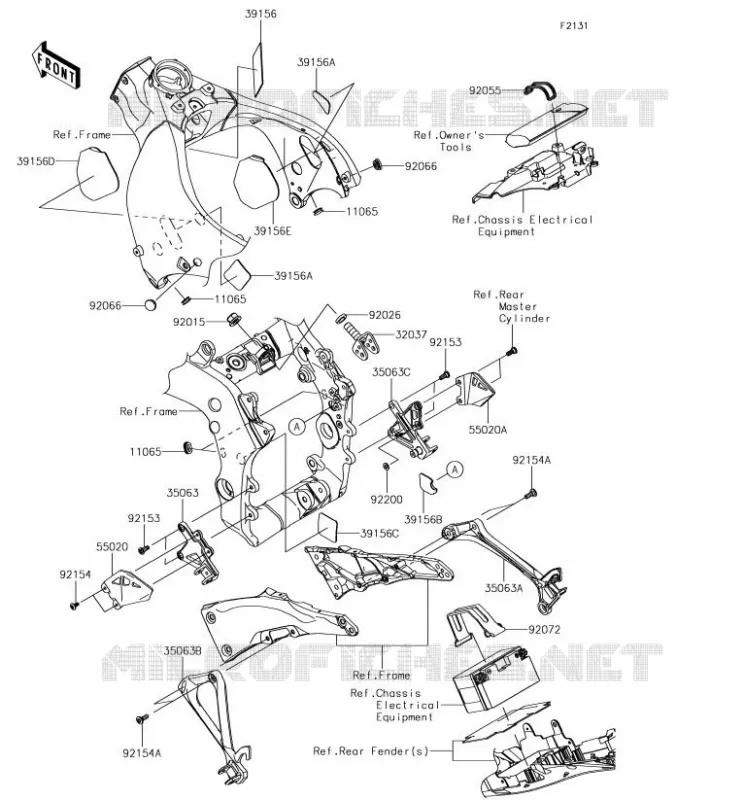 PIECE DE CADRE (COUVERTURE) Kawasaki MOTOS 1000 2018 NINJA ZX-10R  ZX1000SJF
