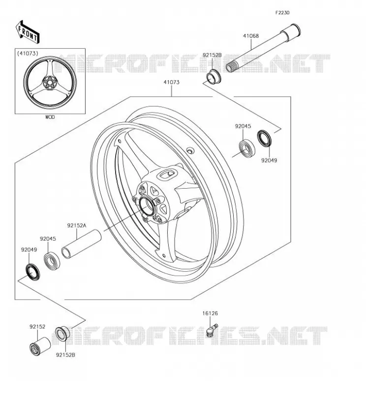 ROUE AVANT Kawasaki MOTOS 1000 2018 NINJA ZX-10R  ZX1000SJF