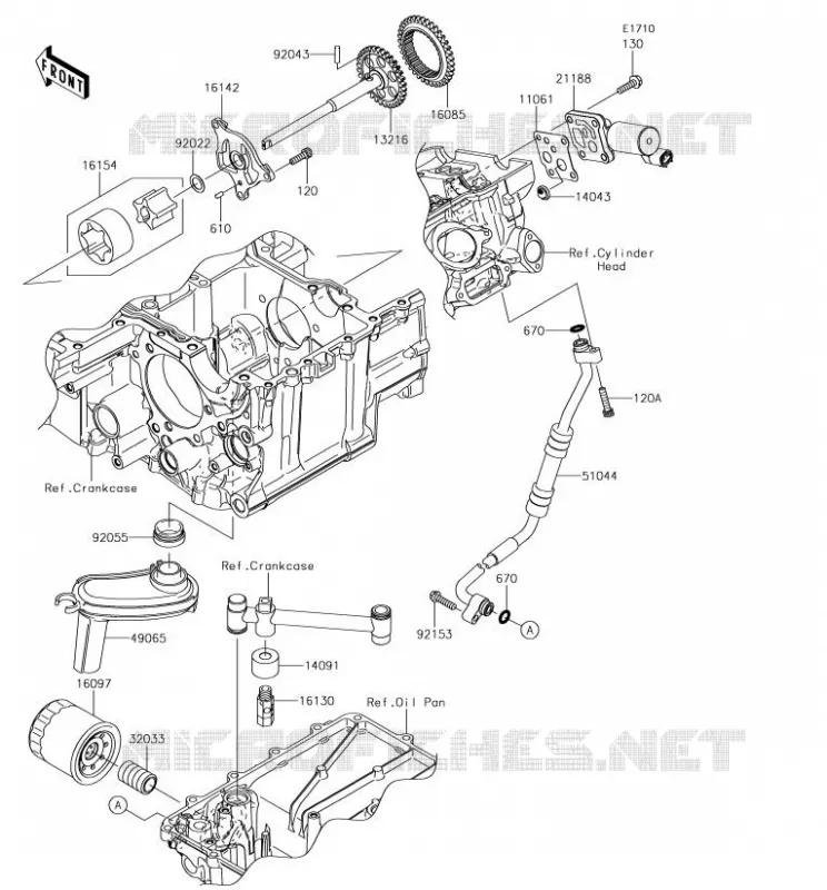 POMPE A HUILE/FILTRE &Agrave; HUILE Kawasaki MOTOS 1400 2018 GTR1400 ABS  ZG1400EJF