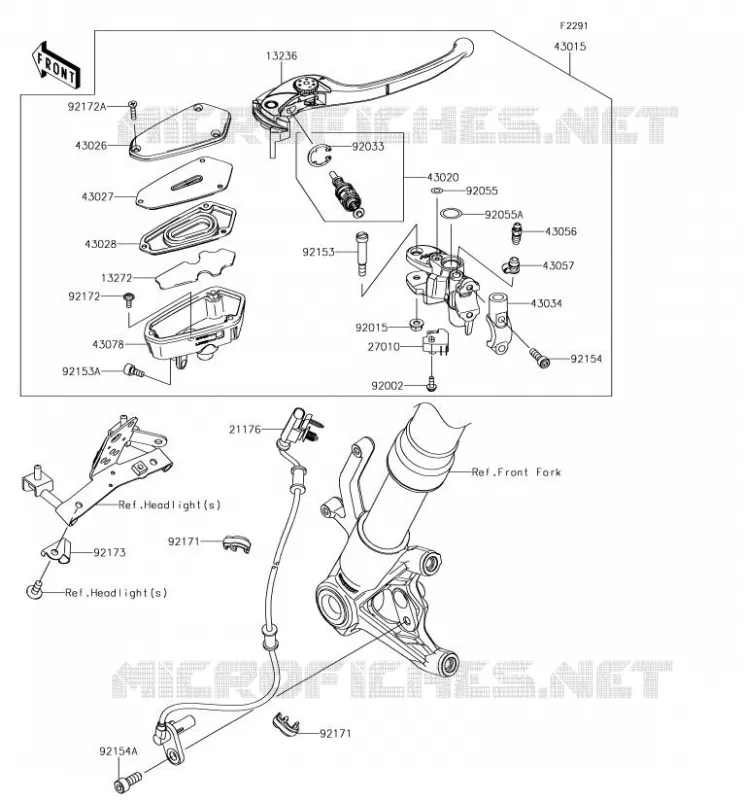 MAITRE CYLINDRE AV Kawasaki MOTOS 1000 2018 Z1000  ZR1000HJF
