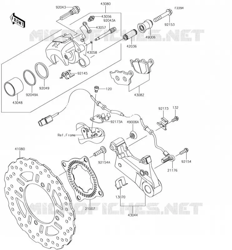 FREIN ARRIERE Kawasaki MOTOS 900 2018 Z900  ZR900AJF