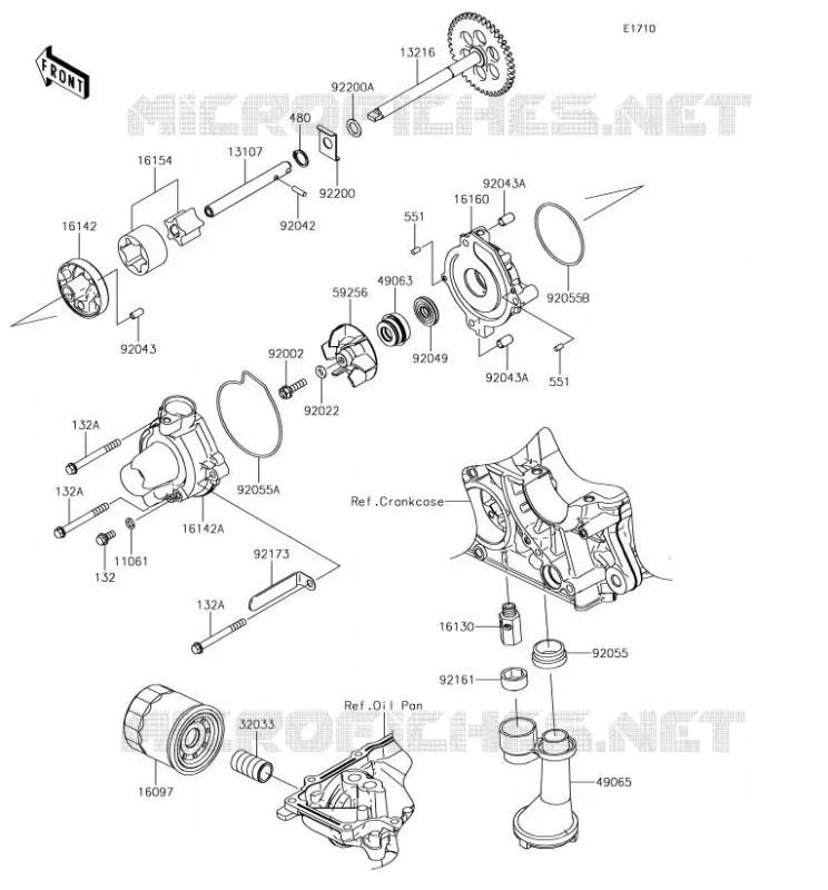 POMPE A HUILE/FILTRE &Agrave; HUILE Kawasaki MOTOS 900 2018 Z900  ZR900AJF