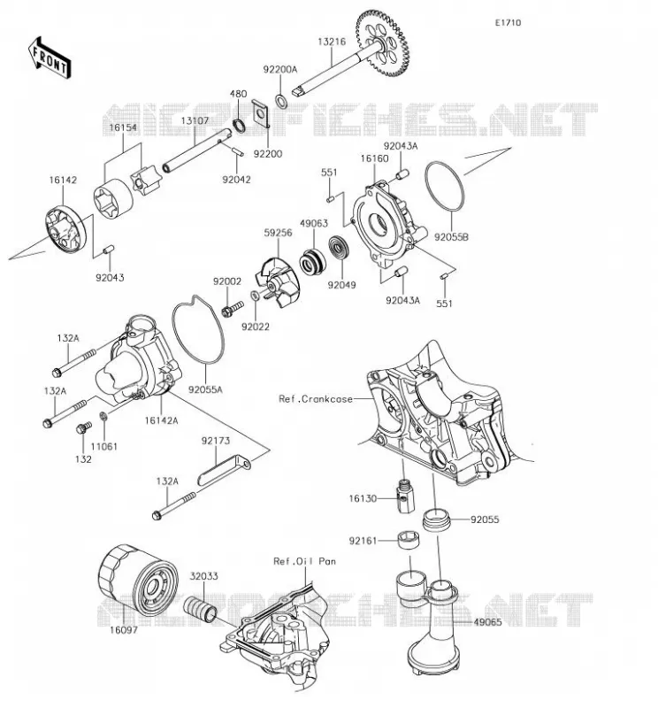 POMPE A HUILE/FILTRE &Agrave; HUILE Kawasaki MOTOS 900 2018 Z900  ZR900AJF