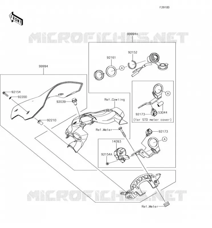 Accessory(Large Meter Cover) Kawasaki MOTOS 900 2018 Z900  ZR900AJF