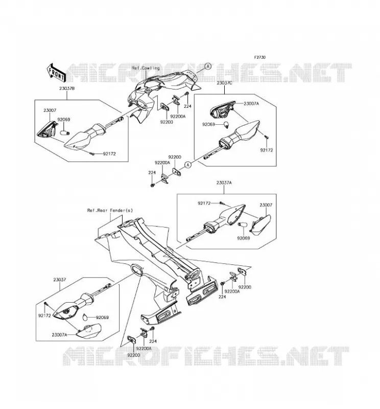 CLIGNOTANTS Kawasaki MOTOS 900 2017 Z900 ABS  ZR900BHF