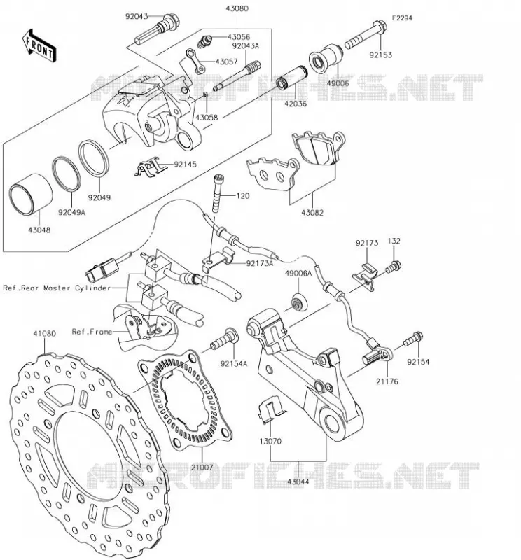 FREIN ARRIERE Kawasaki MOTOS 900 2018 Z900  ZR900BJF