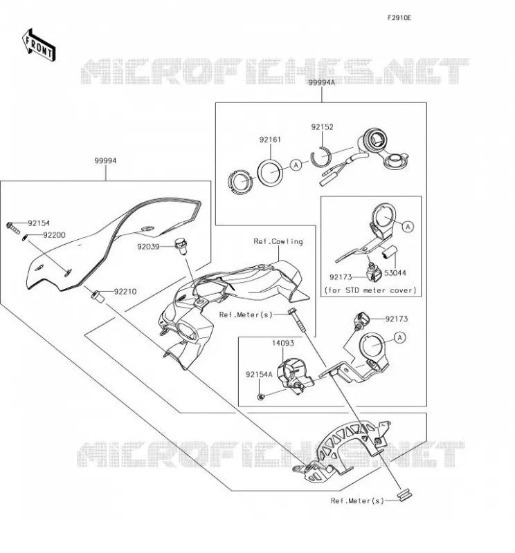 Accessory(Large Meter Cover) Kawasaki MOTOS 900 2018 Z900  ZR900BJF