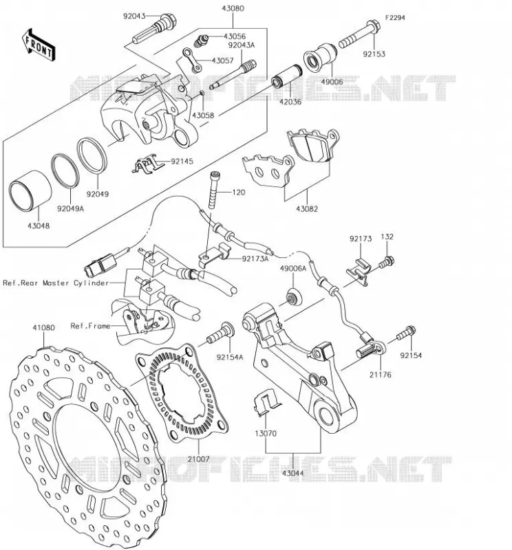 FREIN ARRIERE Kawasaki MOTOS 900 2018 Z900  ZR900BJF