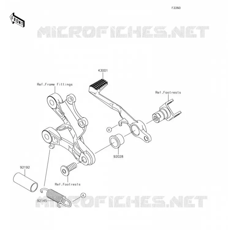 PEDALE DE FREIN/TORQUE LINK Kawasaki MOTOS 636 2018 NINJA ZX-6R  ZX636FJF