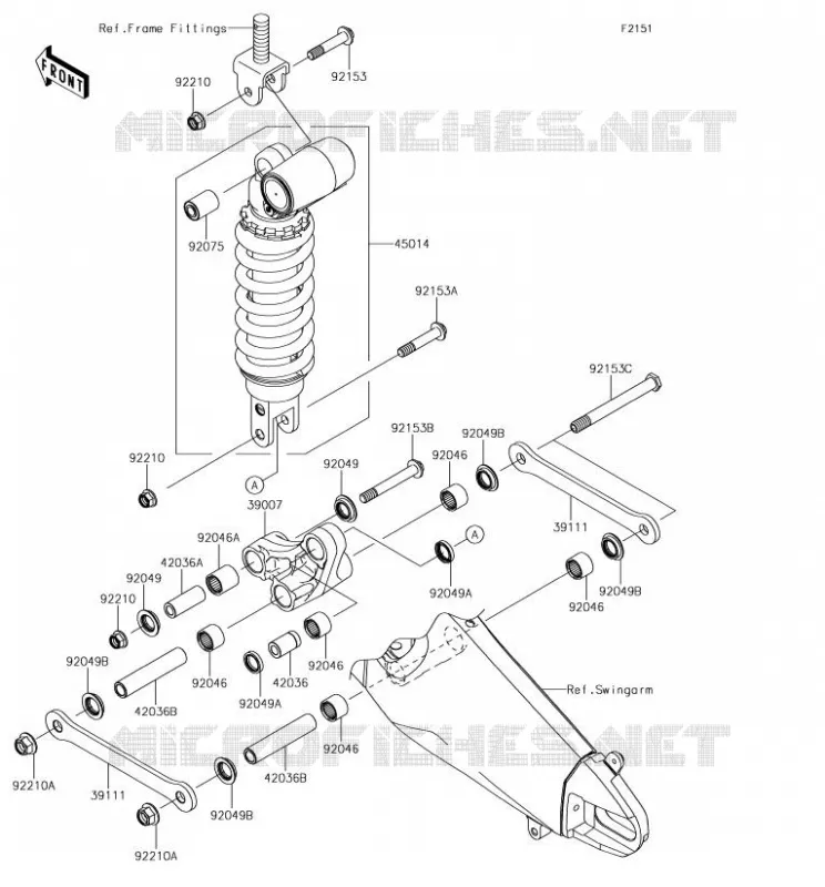 SUSPENSION/AMORTISSEUR Kawasaki MOTOS 636 2018 NINJA ZX-6R  ZX636FJF