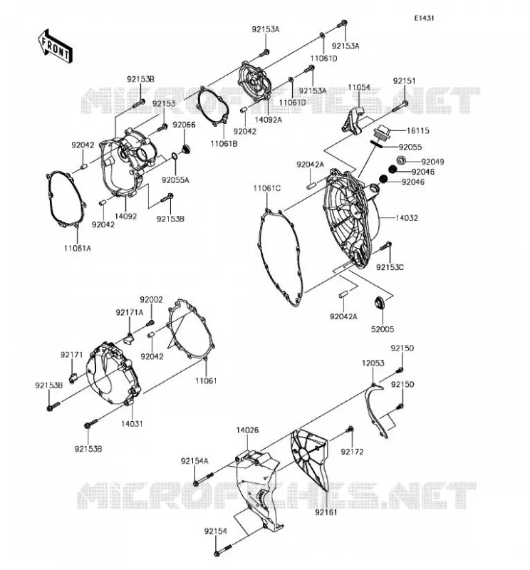 COUVERCLES MOTEUR Kawasaki MOTOS 636 2017 NINJA ZX-6R ABS  ZX636FHF