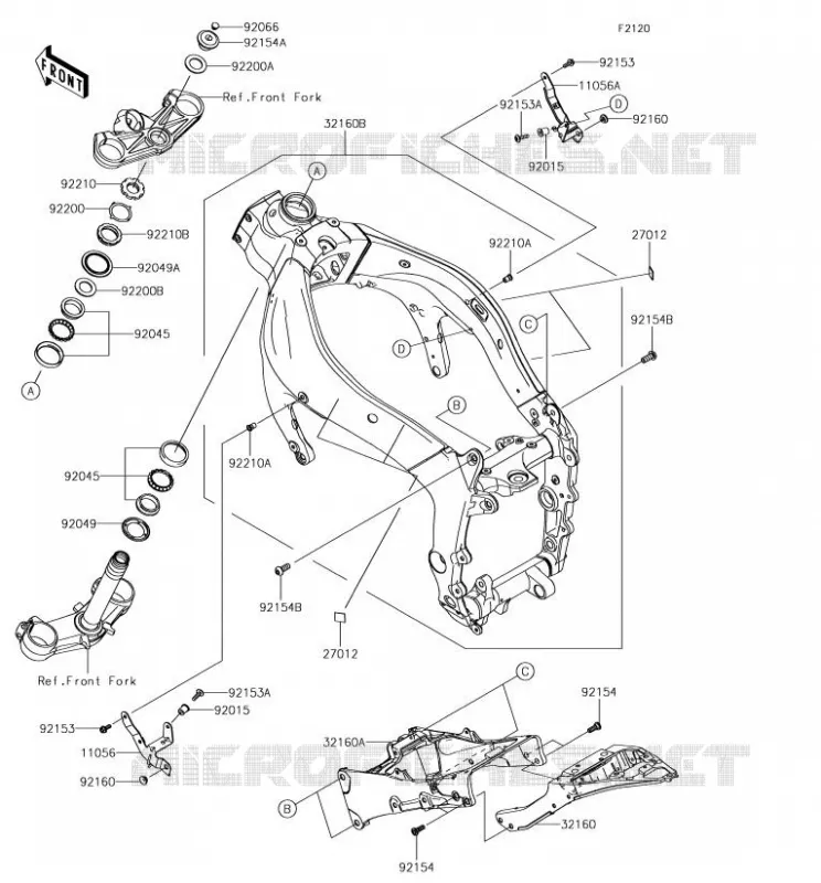 CH&Acirc;SSIS Kawasaki MOTOS 636 2018 NINJA ZX-6R  ZX636EJFA