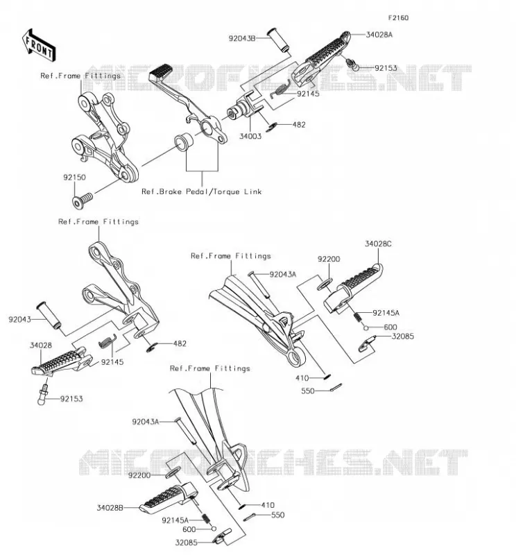 REPOSE PIED Kawasaki MOTOS 636 2018 NINJA ZX-6R  ZX636EJFA