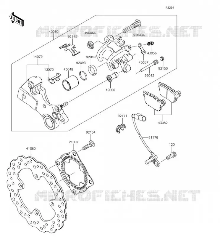 FREIN ARRIERE Kawasaki MOTOS 636 2018 NINJA ZX-6R  ZX636EJF