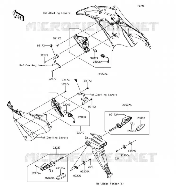 CLIGNOTANTS Kawasaki MOTOS 636 2017 NINJA ZX-6R  ZX636EHFA