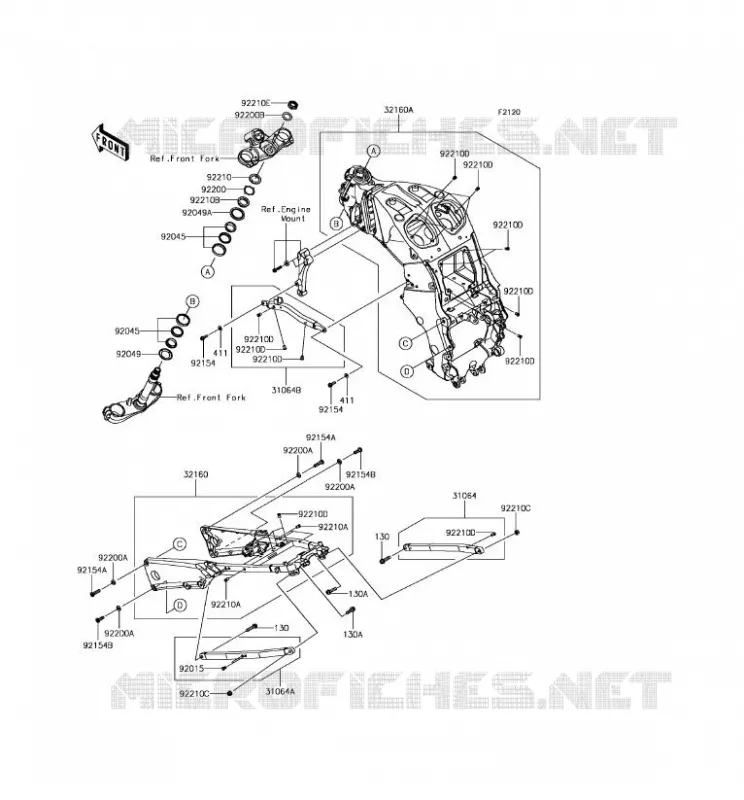 CH&Acirc;SSIS Kawasaki MOTOS 1400 2018 ZZR1400 ABS  ZX1400JJF