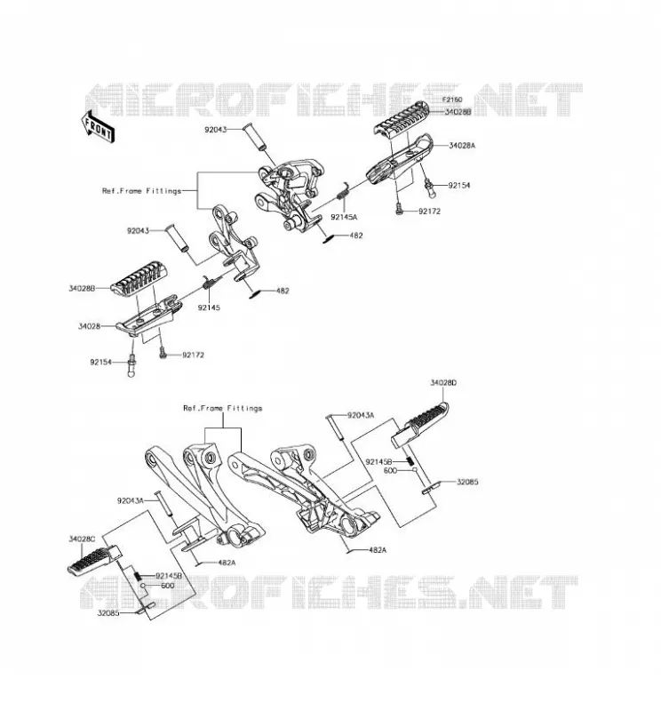 REPOSE PIED Kawasaki MOTOS 1400 2018 ZZR1400 ABS  ZX1400JJF