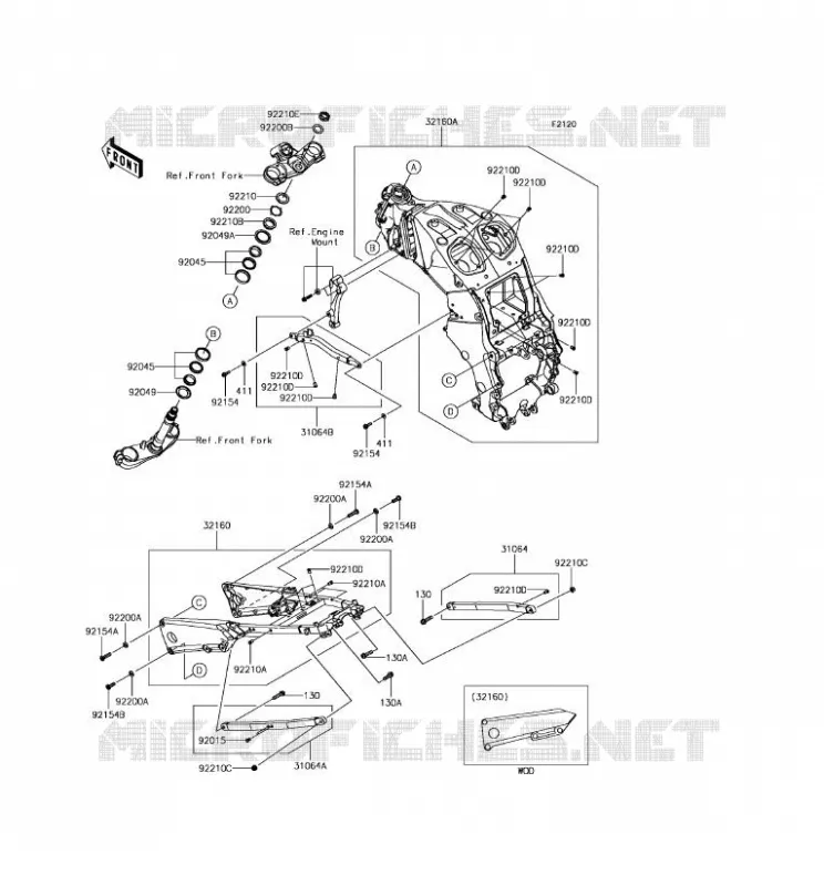 CH&Acirc;SSIS Kawasaki MOTOS 1400 2018 ZZR1400 ABS  ZX1400JJF