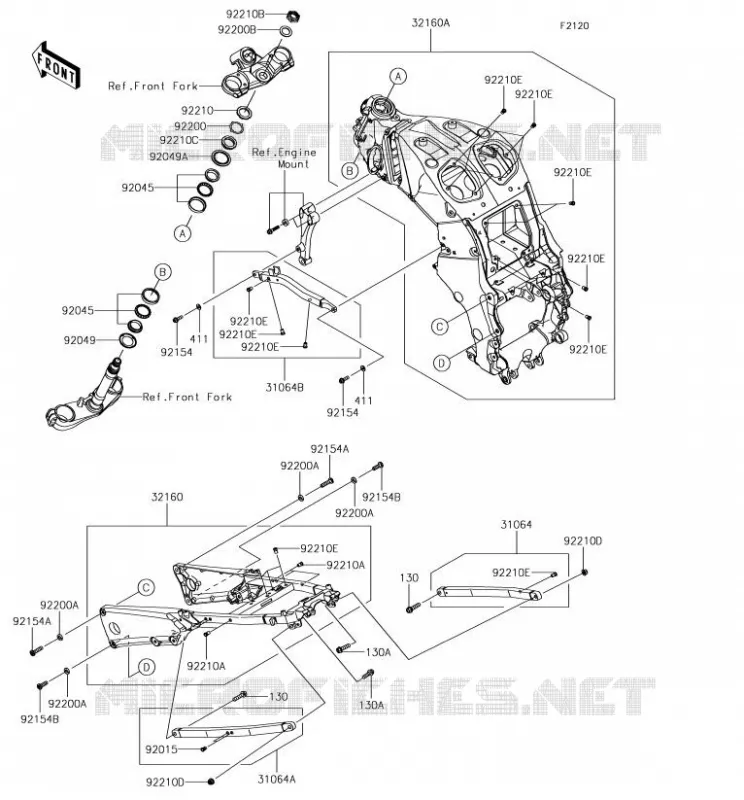 CH&Acirc;SSIS Kawasaki MOTOS 1400 2018 ZZR1400 ABS  ZX1400HJF