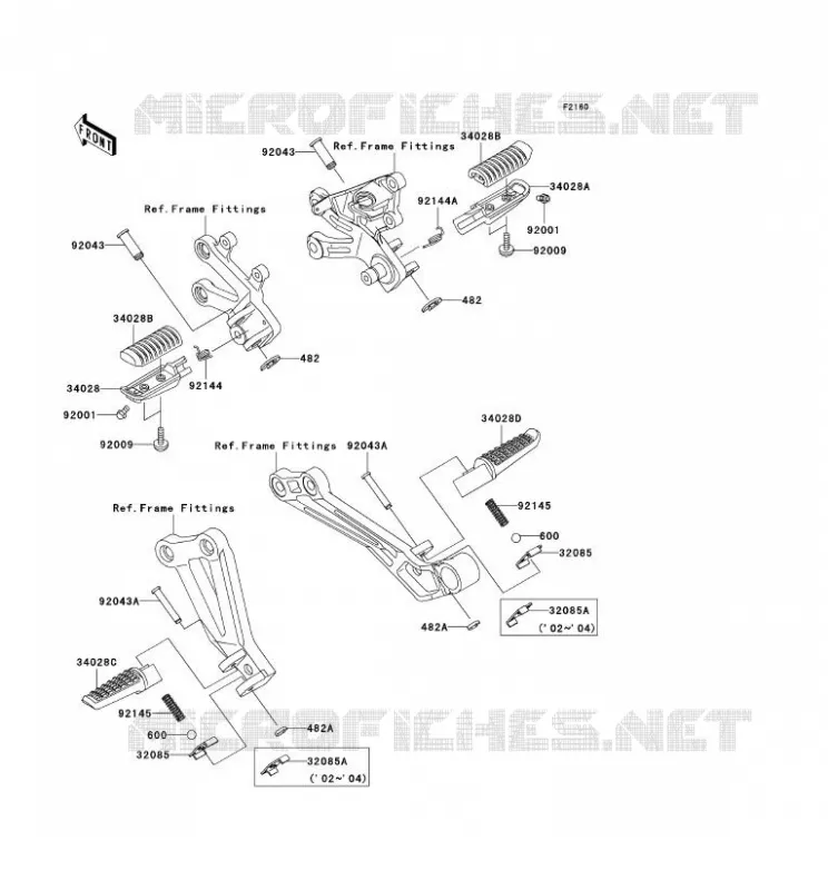 REPOSE PIED Kawasaki MOTOS 1200 2002 NINJA ZX-12R  ZX1200-B1H