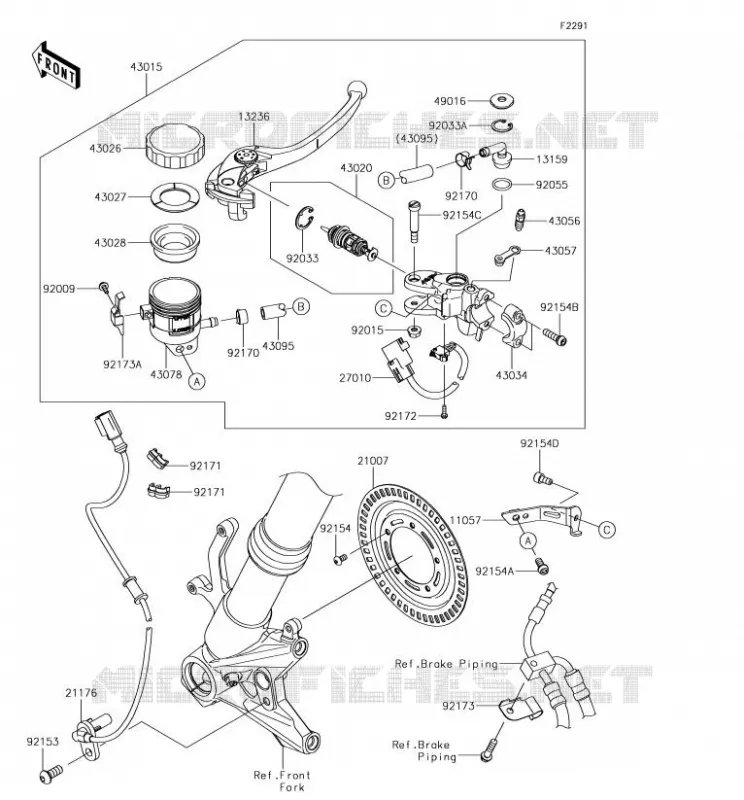 MAITRE CYLINDRE AV Kawasaki MOTOS 1000 2018 NINJA H2 SX SE  ZX1002BJF