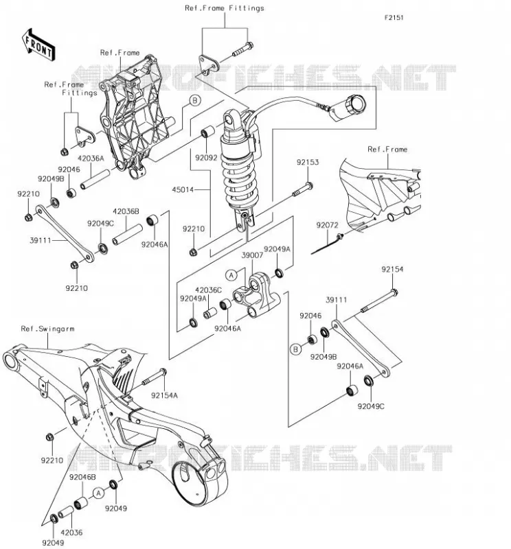 SUSPENSION/AMORTISSEUR Kawasaki MOTOS 1000 2018 NINJA H2 SX SE  ZX1002BJF