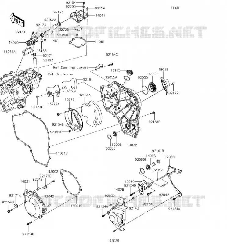 COUVERCLES MOTEUR Kawasaki MOTOS 1000 2018 NINJA H2R  ZX1000YJF