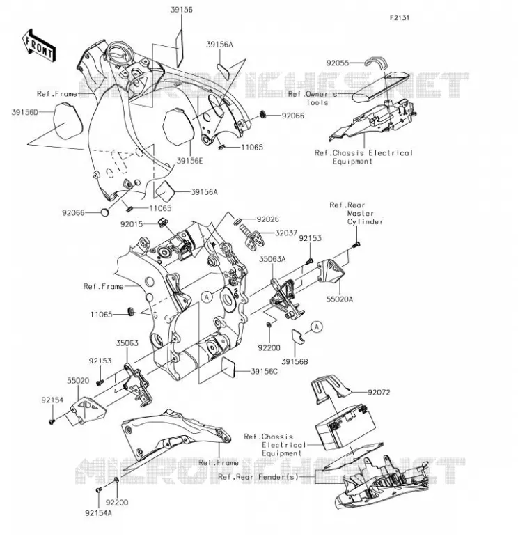PIECE DE CADRE (COUVERTURE) Kawasaki MOTOS 1000 2017 NINJA ZX-10RR  ZX1000ZHF