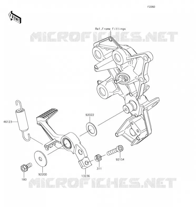 PEDALE DE FREIN Kawasaki MOTOS 1000 2018 NINJA H2 SX  ZX1002AJF