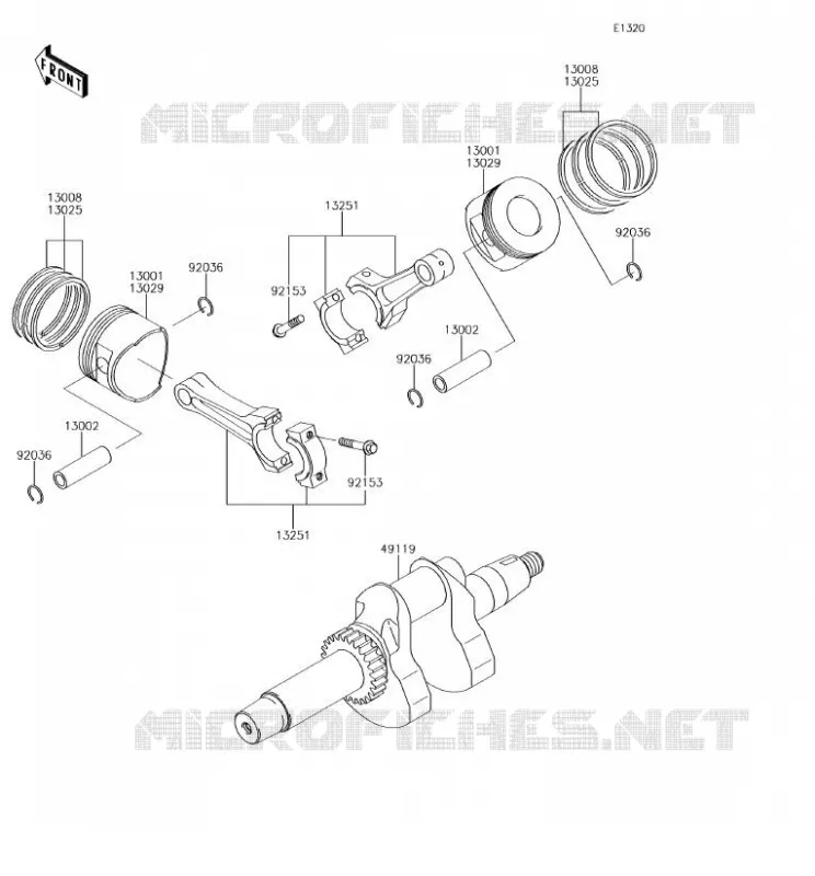 VILEBREQUIN/PISTON Kawasaki SSV 620 2018 MULE 4010 TRANS 4X4  KAF620RJF