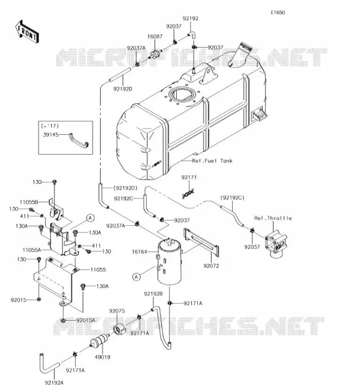 SYSTEME D'EVAPORATION CARBURANT Kawasaki SSV 620 2018 MULE 4010 TRANS 4X4  KAF620RJF