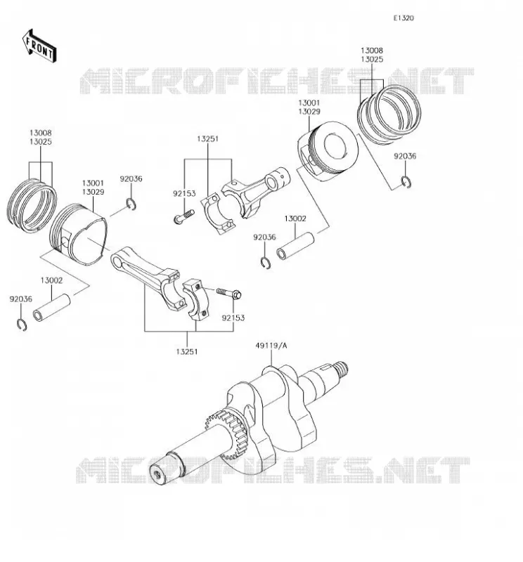 VILEBREQUIN/PISTON Kawasaki SSV 620 2018 MULE 4010 4X4  KAF620MJF