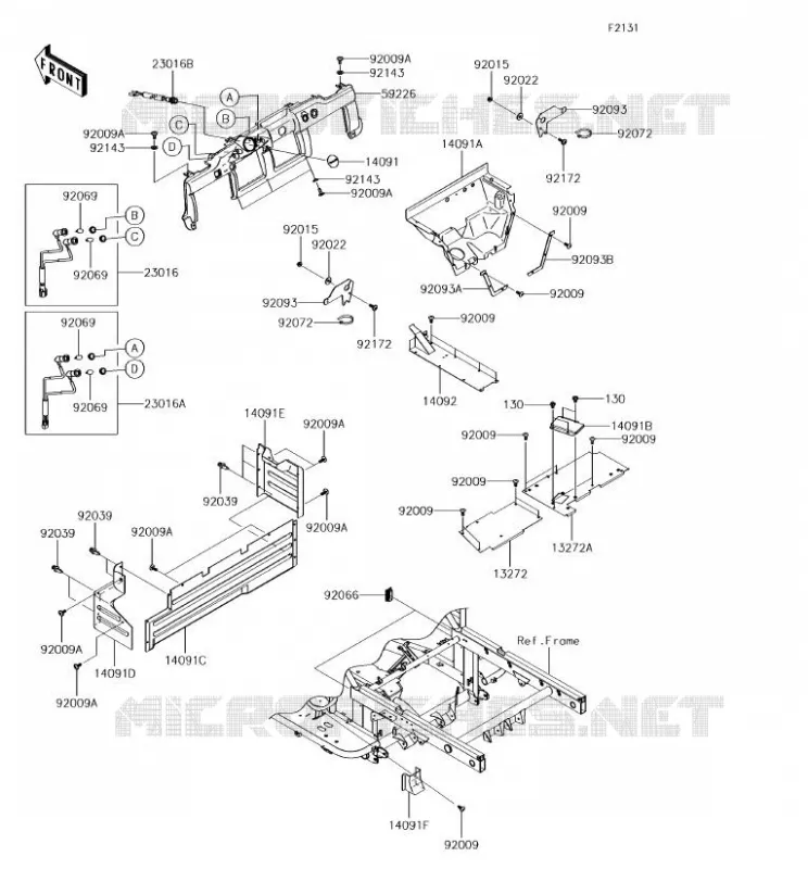 PIECE DE CADRE (COUVERTURE) Kawasaki SSV 620 2018 MULE 4010 4X4  KAF620MJF