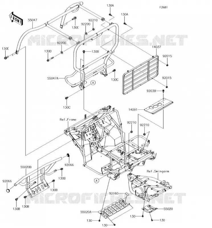 PROTECTION/CHASSIS CAB Kawasaki SSV 400 2018 MULE SX  KAF400JJF