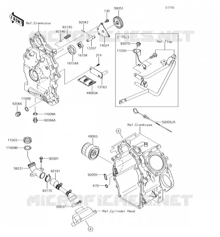 POMPE A HUILE/FILTRE &Agrave; HUILE Kawasaki SSV 620 2018 MULE 4000  KAF620PJF