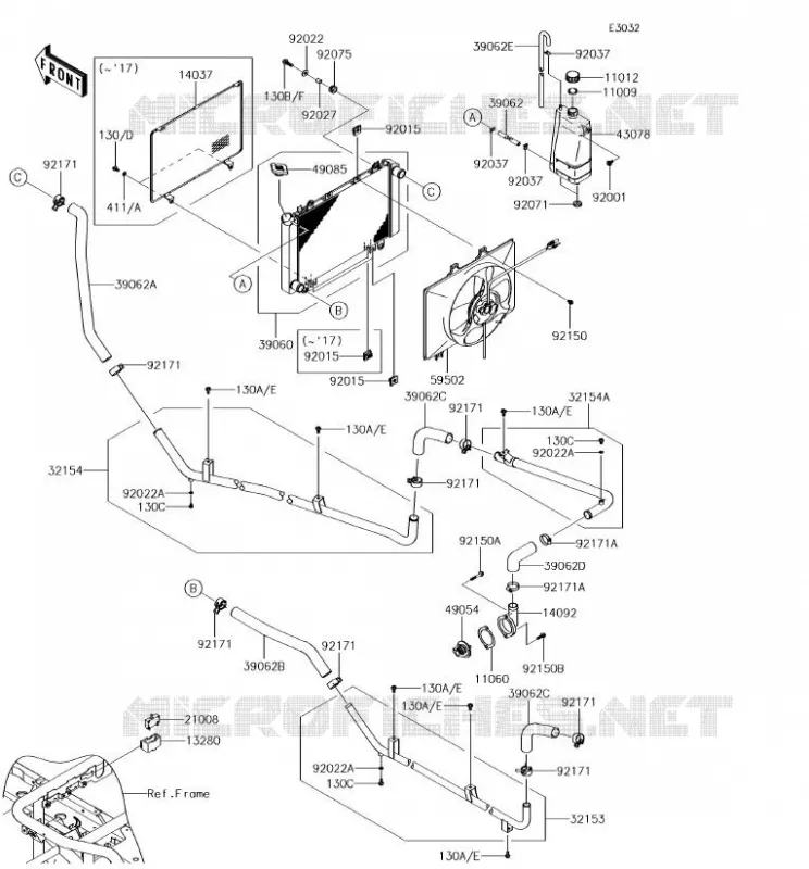 RADIATEUR Kawasaki SSV 620 2018 MULE 4000  KAF620PJF
