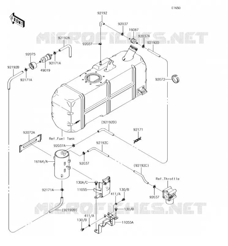 SYSTEME D'EVAPORATION CARBURANT Kawasaki SSV 620 2018 MULE 4000  KAF620PJF