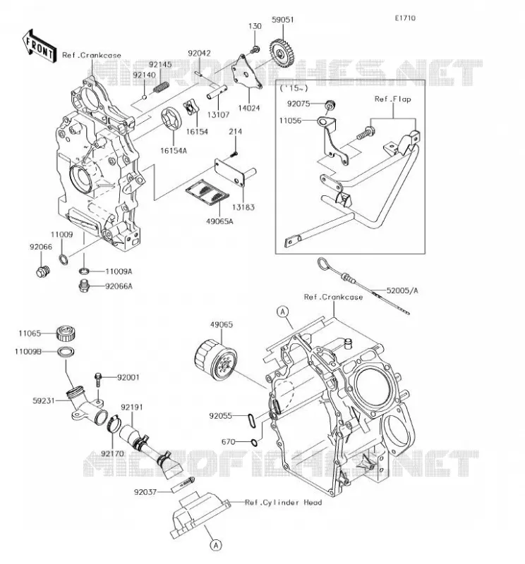POMPE A HUILE/FILTRE &Agrave; HUILE Kawasaki SSV 620 2018 MULE 4000  KAF620PJF
