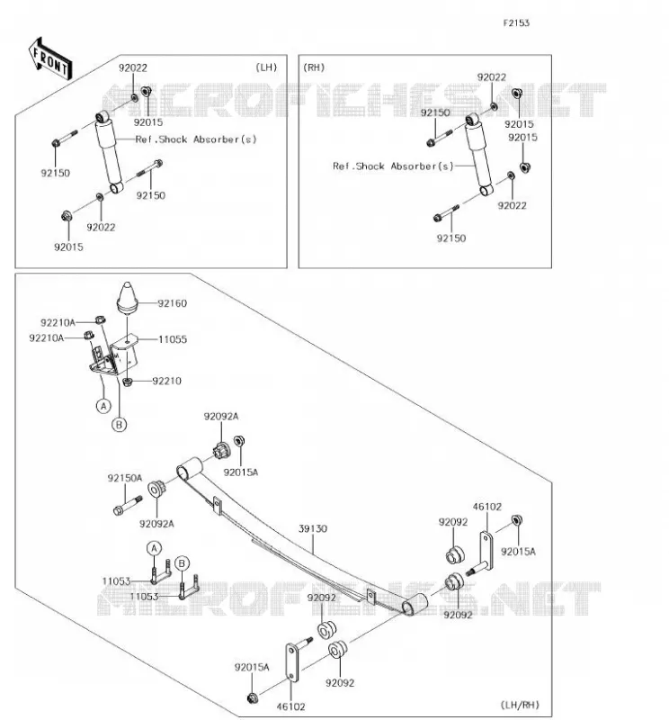 SUSPENSION ARRI&Egrave;RE Kawasaki SSV 620 2018 MULE 4000  KAF620PJF